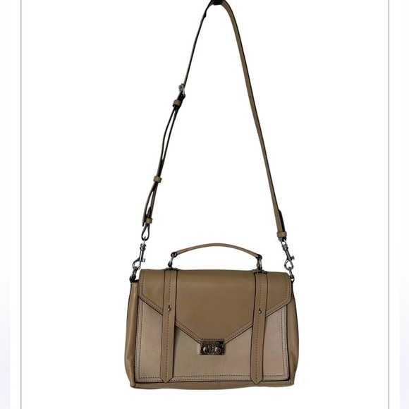 Henri Bendel Cambria Tan Leather Messenger Bag with Crossbody Strap Excellent - Picture 3 of 12